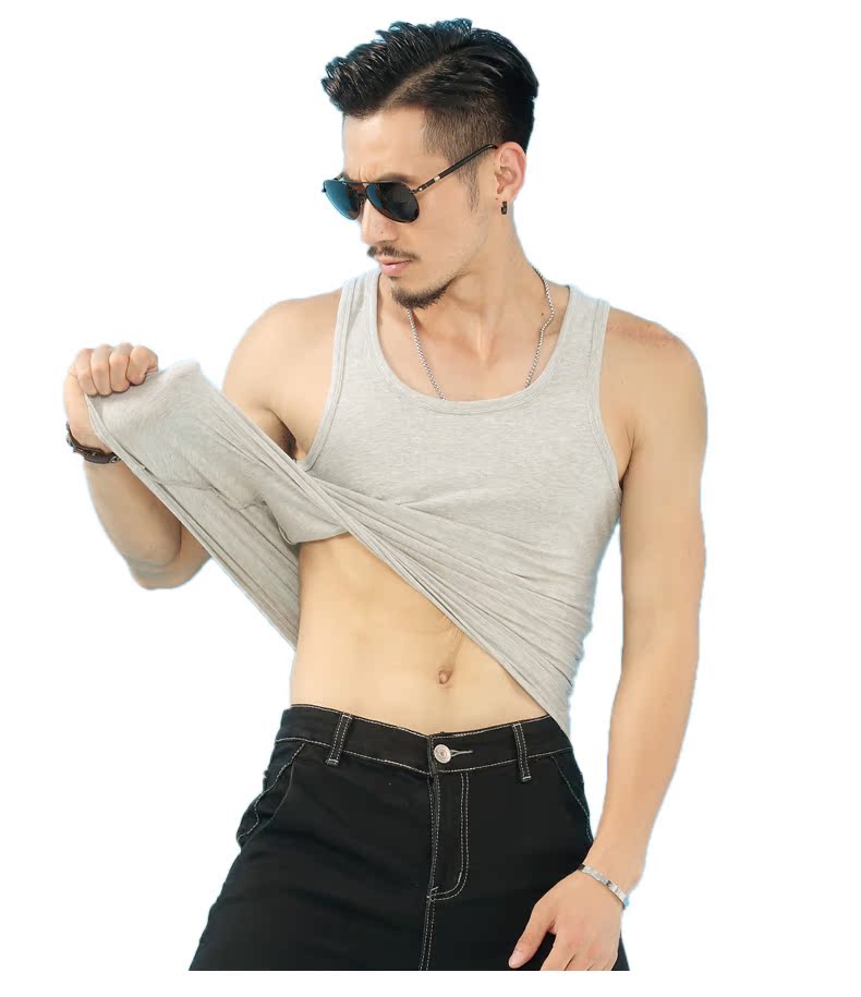 Áo vest nam cotton thể thao không tay trẻ trung Kiểu áo vest nam mùa hè chạm đáy áo mặc vest