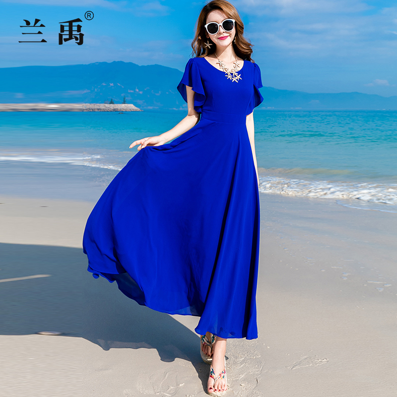 Chiffon Dress 2026 New Summer Plus Size Elegant Bali Long Dress Seaside Vacation Beach Dress for Women Super Fairy-Like