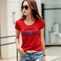 Product brother New Brand womens counter 2021 summer new T-shirt cotton short sleeve Korean Diamond slim T-shirt