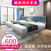 Hotel bed customization Hotel furniture bed standard room full set of apartments Hotel special bed rental room bed Hotel bed customization