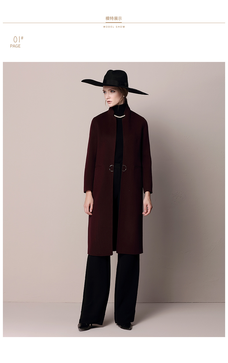 Mùa xuân 2019 áo khoác cashmere hai mặt đơn giản mới trong chiếc áo khoác len dài tay nữ dài - Áo len lót đôi áo khoác gió nữ