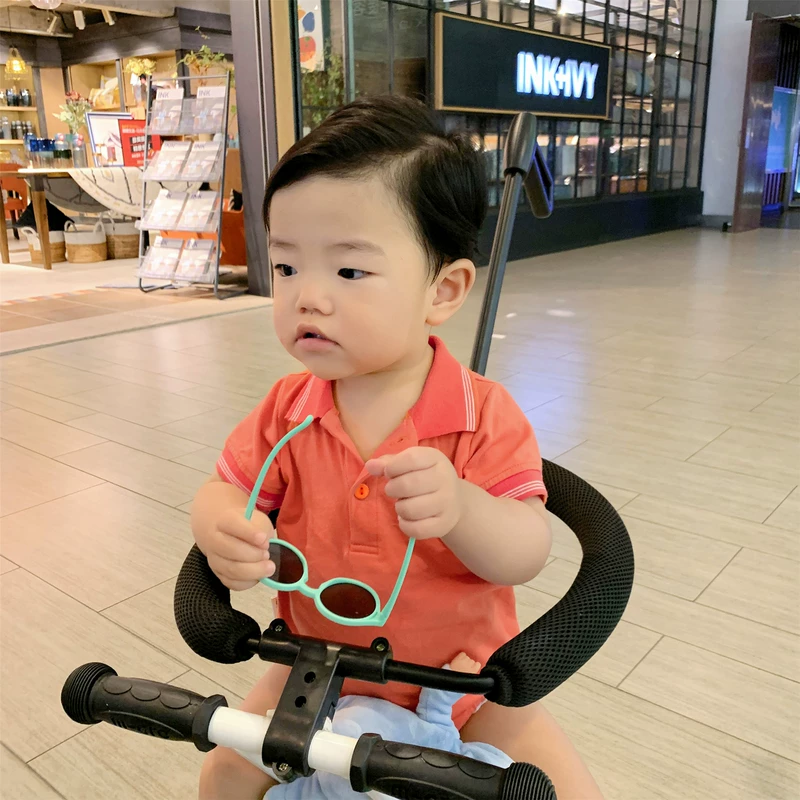 Kem Mẹ 2019 Mới Nam Baby Hafu Summer Thin Hàn Quốc POLO Cổ áo Leo Bé Một Mảnh - Áo liền quần