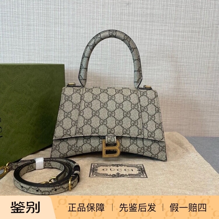 【Kkkk】Gucci X Balenciaga Collaboration Hourglass Bag Single Shoulder Crossbody Bag