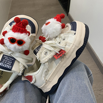 Kaka Kaka national fashion niche original ugly cute white shoes for women 2024 new thick-soled versatile cute big-head sneakers