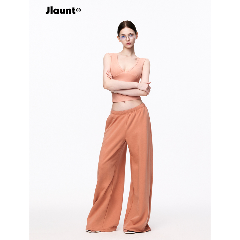 Jlaunt Orange Wide-Leg Pants for Women, Loose and Casual Sweatpants, Straight-Leg Sports Pants, Casual Pants, Low-Waist Floor-Length Pants Jlaunt Orange Wide-Leg Pants for Women, Loose and Casual Sweatpants, Straight-Leg Sports Pants, Casual Pants, Low-Waist Floor-Length Pants