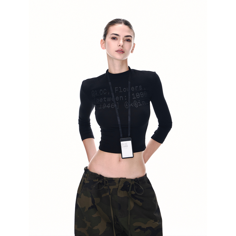 Jlaunt Black T-Shirt for Women, Half Turtleneck, Slim Fit, Versatile, American Retro Long-Sleeve Top, Summer Hot Girl Top Jlaunt Black T-Shirt for Women, Half Turtleneck, Slim Fit, Versatile, American Retro Long-Sleeve Top, Summer Hot Girl Top