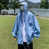 Летняя тонкая трендовая одежда для защиты от солнца, однотонная толстовка с капюшоном, куртка, в корейском стиле, подходит для подростков