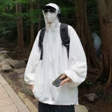 Летняя тонкая трендовая одежда для защиты от солнца, однотонная толстовка с капюшоном, куртка, в корейском стиле, подходит для подростков