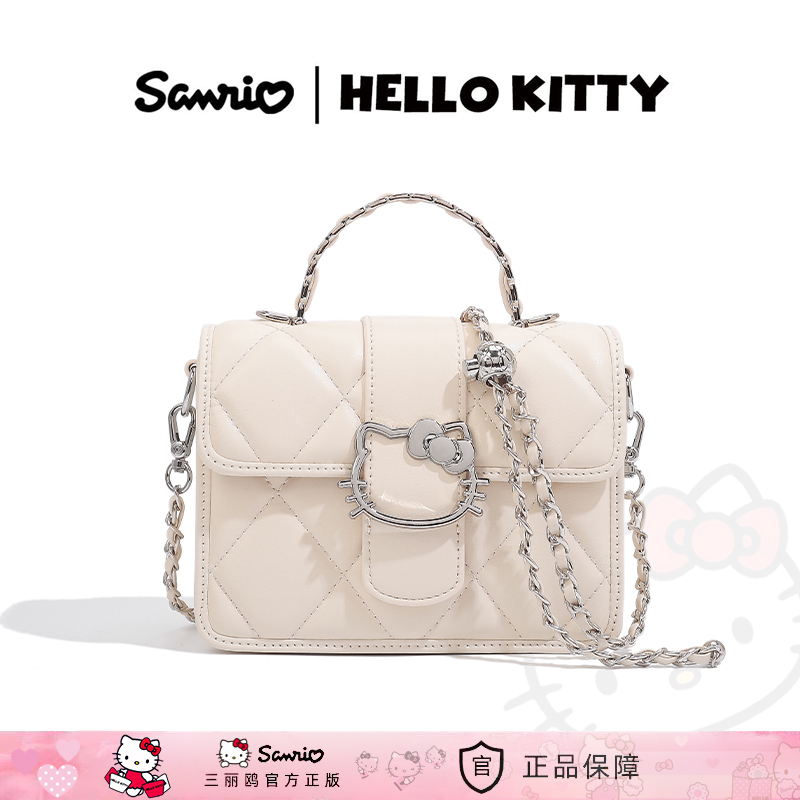 Hellokitty Small Square Bag, Fashionable Small Chanel-Style Handbag, Women's High-Quality Textured Shoulder Crossbody Bag