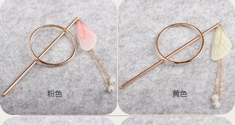 Phong cách retro vải tuyn flap bướm kẹp tóc hàng ngày chỉ làm tóc cá tính đơn giản tính khí trang sức cổ tích mũ nón trâm cài tóc