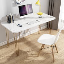  Nordic ins small apartment desk Simple modern desktop Light luxury Marble computer desk Notebook office desk