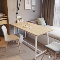 Nordic desktop computer desk Solid wood bedroom desk Household Japanese simple modern simple writing desk Notebook table