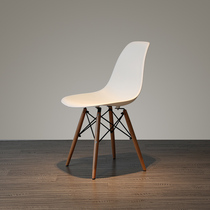 Nordic creative living room dining room simple plastic solid wood modern small apartment coffee backrest leisure dining chair