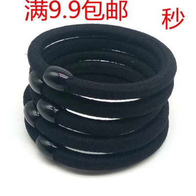 Hair ring Female high elastic thick leather ring tie hair band Simple adult black hair ring Durable leather sleeve hair ring