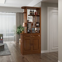 Chinese-style living room entry partition cabinet small apartment solid wood living room cabinet double-sided porch cabinet wine cabinet shoe cabinet dual-purpose screen
