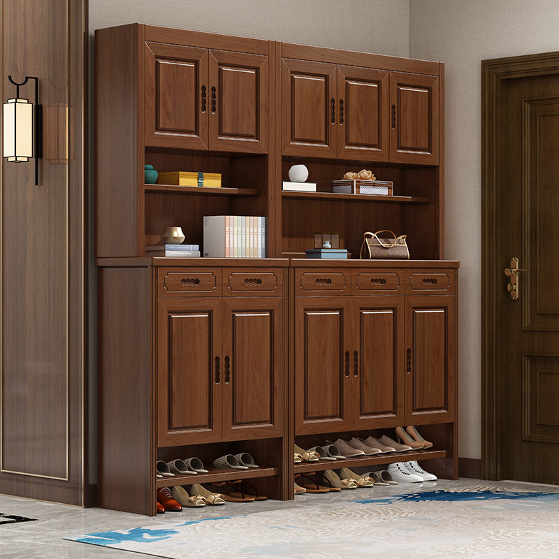 Solid wood multi-function locker entrance door against the wall living room wine cabinet sideboard cabinet combination cupboard porch cabinet shoe cabinet integrated