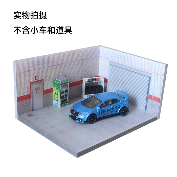 ☆ 1/64 Garage Item A 1:64 Diorama Diecast Car Garage Model City Building Parking Lot