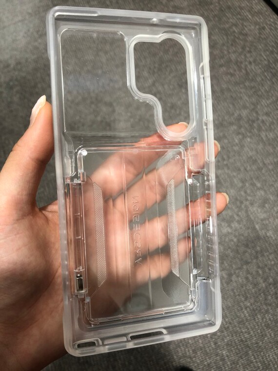 VRS Neo Flip Tough Shockproof Card Holder Transparent Clear High End Premium S23 Ultra Samsung Phone Case