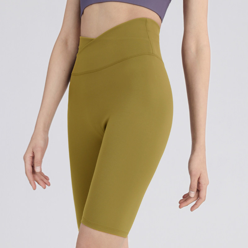 Professional Sports Fitness Running High Waist Lifting Hip 50% Pants Riding Speed Dry Breathable Yoga 50% Pants Prati Shorts