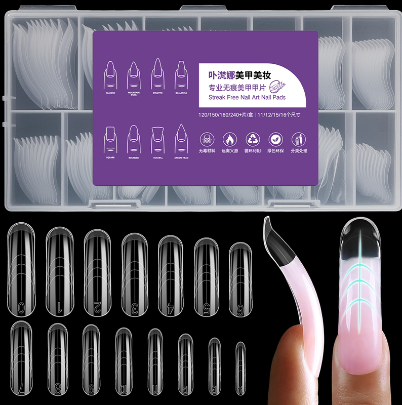 Lower Hook Nail Mold, Medium-Length Lower Hook Nail Mold, Reusable, Full-Cover Special Nail Type, Irregular Art Nails