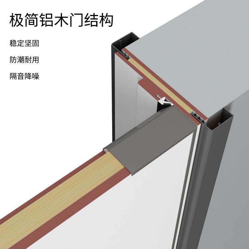 Extremely Narrow Aluminum Wooden Door, All-Aluminum Interior Door, Classy White Aluminum Alloy Room Door, Moisture-Proof, Antiseptic, Soundproofing, Modern and Simple