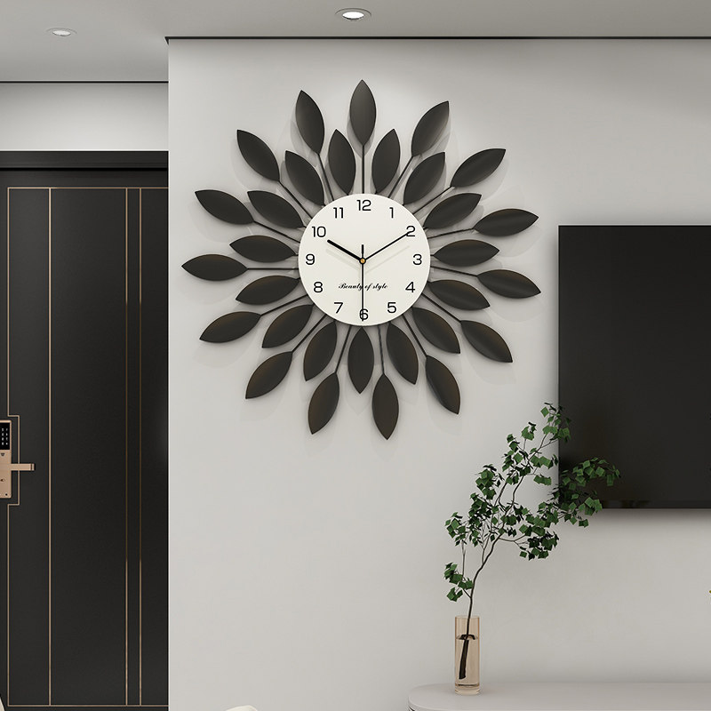 Eurostyle Hanging Clocks Home Living Room Clocks Net Red Modern Light Luxury Personality Creative Art Fashion Hanging Wall Decoration Clock-Taobao