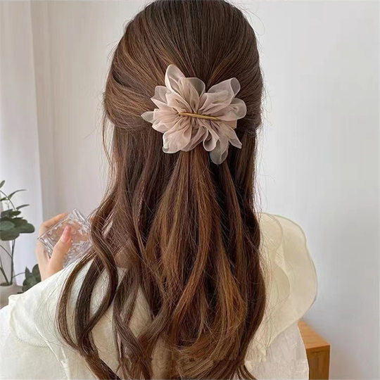Elegant Half-Up Hair Clip for Women, Low Ponytail Bun Hair Accessory, Spring Clip, High-End Hair Ornament