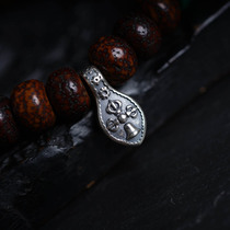 Sterling silver card counting hanging Tibetan style side hanging cross diamond bell tag pendant Buddhist beads rosary decoration