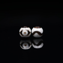 8mm Dzi Beads with Three Eyes and Tiger Tooth Tibetan Dzi Beads Small Round Beads Accessories Accessories Versatile Small Classic Style
