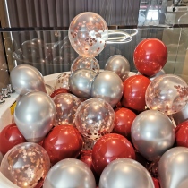 Net ruby red balloon wedding wedding room birthday layout anniversary store opening bar party event decoration