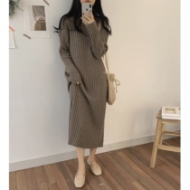 Winter maternity wear fashionable and temperamental maternity dress mid-length mid-length maternity sweater knitted bottoming shirt autumn and winter