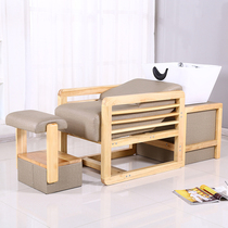 New solid wood barber shop shampoo bed hair salon special hair salon flushing bed simple ceramic deep basin spa bed chair