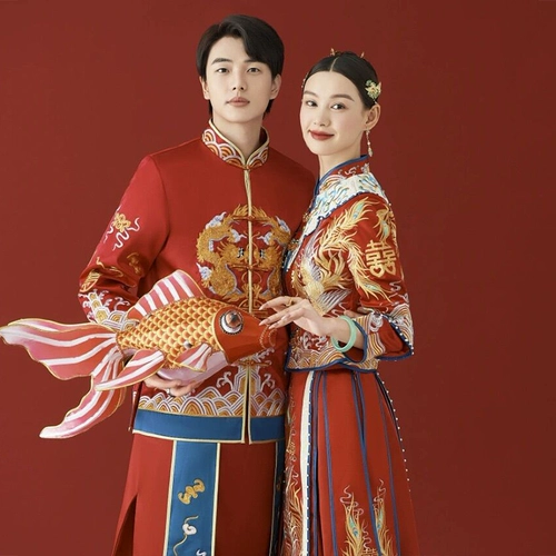 Летний традиционный свадебный наряд Сюхэ, тонкое свадебное платье