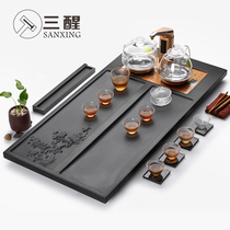 Wu Jinshi tea tray Tea set Household induction cooker one-piece automatic water tray Living room large carved tea table