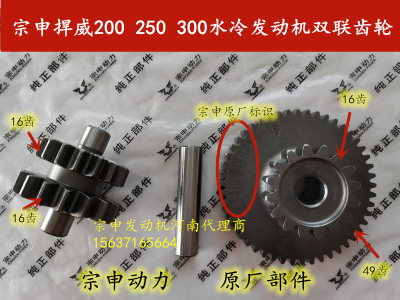 Zongshen tsunami defends Weifeng 200 250 300 water cooled engine starts double - linked gear motor crossing bridge teeth