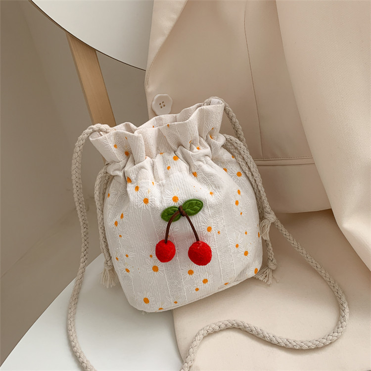 Summer Small Bag 2025 New Crossbody Bag for Female Students ins Mori Style Literary Canvas Bag Single Shoulder Bucket Bag Trendy Summer Small Bag 2025 New Crossbody Bag for Female Students ins Mori Style Literary Canvas Bag Single Shoulder Bucket Bag Trendy