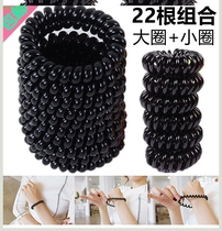 Good elastic curly hair telephone rope Hairband hair rope rubber band hair Japanese and Korean small thick girl tie hair plastic