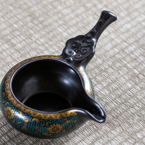 恬静生活 Черная гончарная боковая обрабатывает ярмарку ровную чашку керамической чайной церемонии кунг -фурты частей домашнего чая морского чая