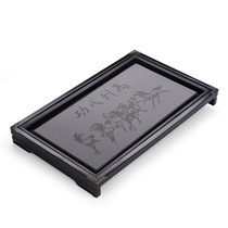 Solid Wood tea tray household tea table tea tray simple water storage tray kung fu tea set mini trumpet Teahouse