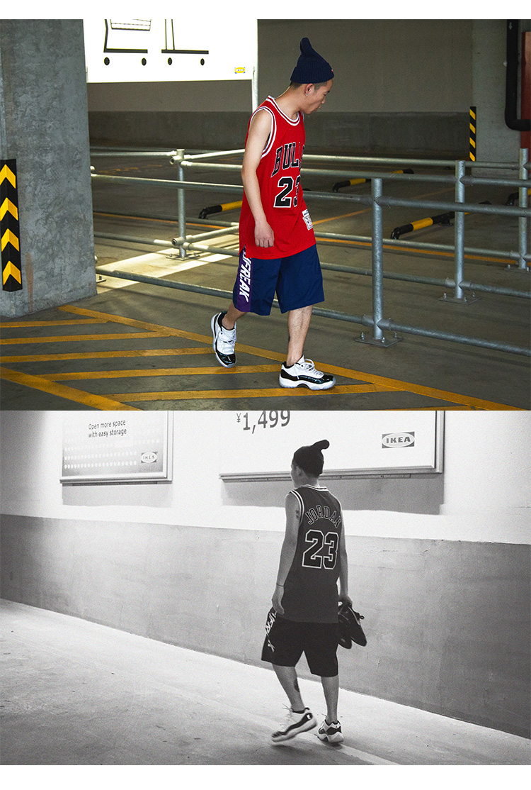 Edison Chen với đoạn 23 Bull vest thoáng khí thấm mồ hôi những người yêu thích áo jersey nhảy đường phố quần áo hip hop áo thun 3 lỗ