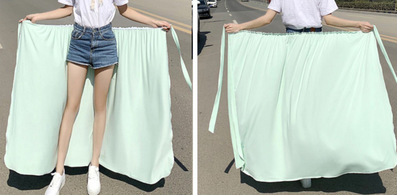 Váy chống nắng một mảnh nửa chiều nữ 2019 siêu lửa chống tia cực tím chống xà cạp khi đi xe đạp - Váy chân váy da chữ a
