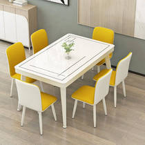 Xinjiang dining table modern simple tempered glass small apartment dining table rectangular household table and chair combination