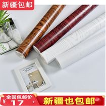 Xinjiang thick pvc wallpaper wood grain stickers waterproof self-adhesive clothes cabinet old house door furniture wallpaper