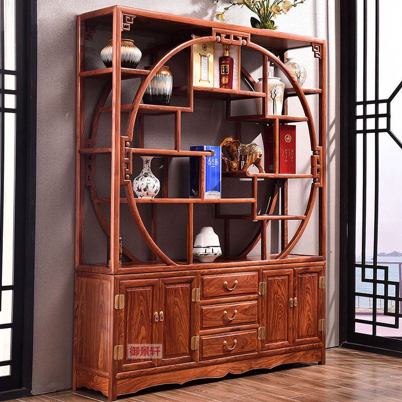 Mahogany Bogu Shelf Chinese Rosewood Solid Wood Duobao Pavilion Living Room Display Cabinet Foyer Cabinet Hedgehog Red Sandalwood Shelf