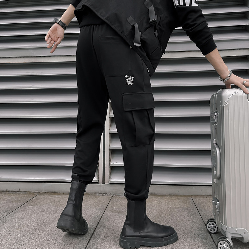 Casual trousers men's spring and autumn loose Joker feet overfitting trousers Korean version of trendy men's sweatpants men's sweatpants