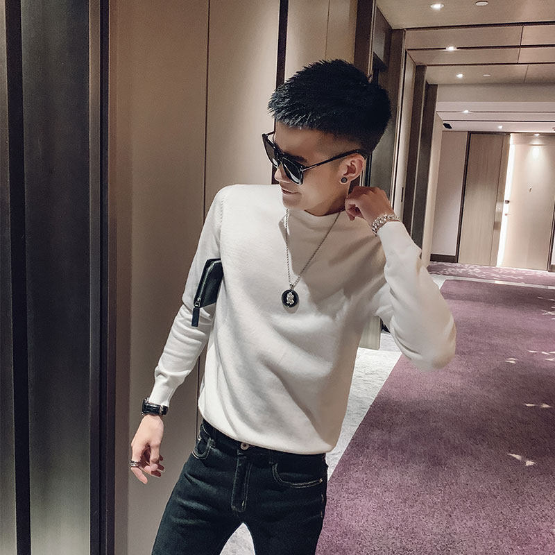 Men's sweater 2020 new autumn clothes on the trend of personality wild spring and autumn knitted thread clothes bottoming sweater