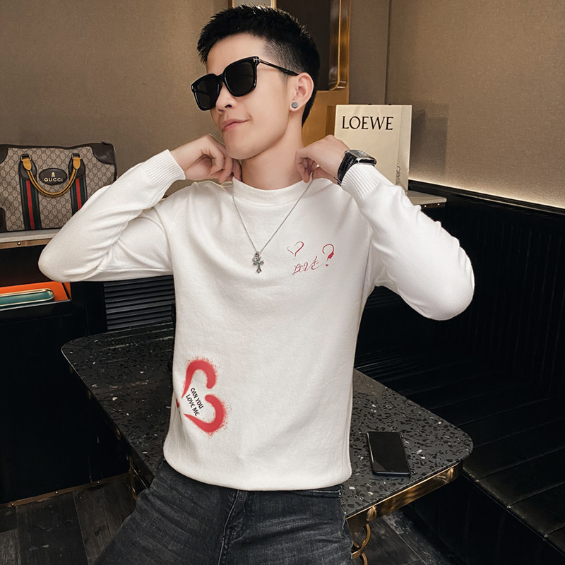 Couple sweater men autumn and winter Korean version of the trend of personality Joker sweater with men's base long sleeve base shirt