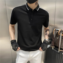 Men polo shirt short sleeve 2021 new trend Joker casual black and white loose T-shirt youth shirt men