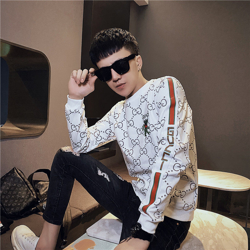 Youth Tide brand clothes men autumn and winter 2020 New loose trend joker personality handsome long sleeve base shirt