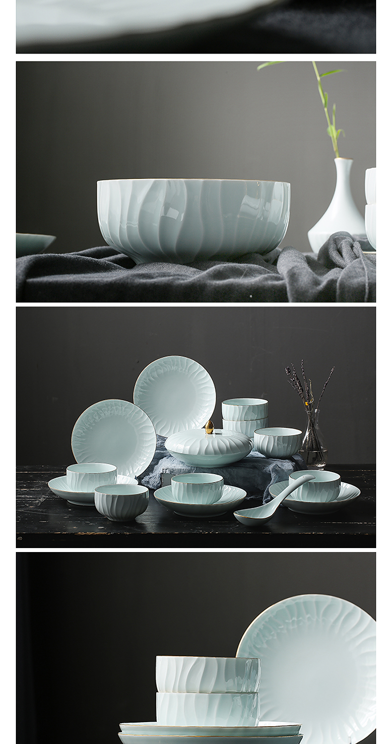 Prosperous southern dishes household of Chinese style and contracted up. And jingdezhen ceramics tableware suit household combination dishes chopsticks